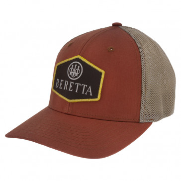 TKAD FLEXFIT TRUCKER HAT - MEN'S, ORANGE AND KHAKI, MEDIUM