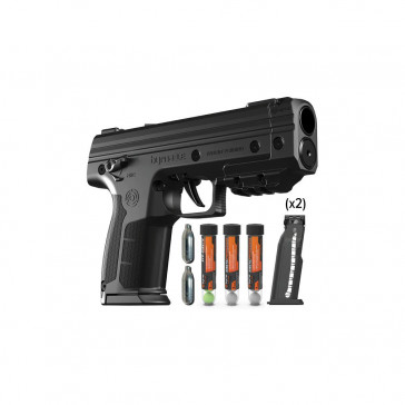 LE KINETIC LAUNCHER KIT - BLACK, CA/NY COMPLIANT, (2) 7/RD MAGS, 15 KINETIC PROJECTILES, (2) 12G CO2 CYLINDERS
