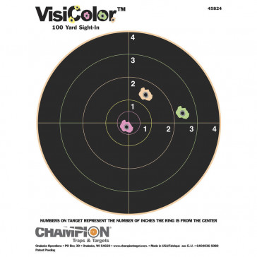 VISICOLOR HIGH-VISIBILITY PAPER TARGETS - 8" BULL