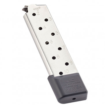 .45 POWER MAG 10RD, STAINLESS STEEL