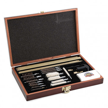 GUNMASTER DELUXE UNIVERSAL 35 PIECE CLEANING KIT IN WOODEN BOX