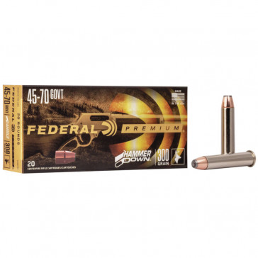 HAMMERDOWN HANDGUN AMMUNITION - 45-70 GOVERNMENT, BONDED SOFT POINT, 300 GR, 20/BX