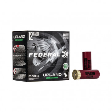 UPLAND STEEL SHOTSHELLS - 12 GA, 2 3/4", 1 1/8 OZ, 6 SHOT, 1400 FPS, 25/BX