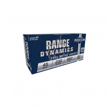RANGE DYNAMICS AMMUNITION - 45 AUTO, FMJ, 230 GR, 860 FPS, 50/BX