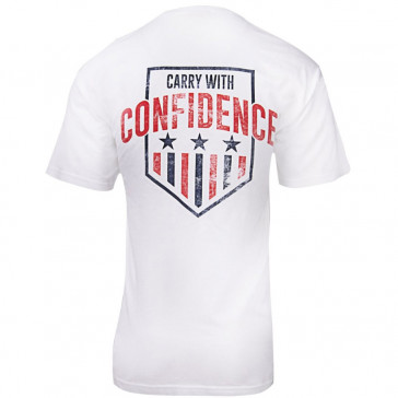 CARRY CONFIDENCE PATRIOT SHIRT - WHITE SHIRT WITH RED AND BLUE DESIGN, 3X-LARGE
