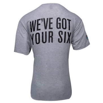 WE'VE GOT YOUR SIX T-SHIRT - GREY, LARGE