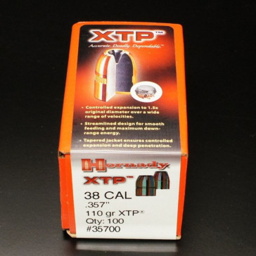 XTP EXTREME TERMINAL PERFORMANCE BULLETS - 38 CAL. .357" HP, 110 GR, 100/BX