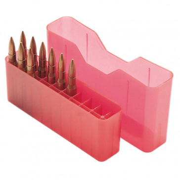 J-20 SERIES LARGE RIFLE AMMO BOX - 20 ROUND - CLEAR RED
