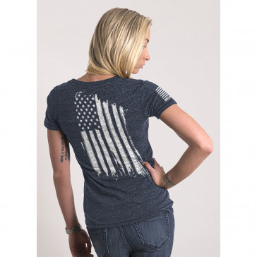 WOMEN'S AMERICA T-SHIRT - NAVY - SMALL