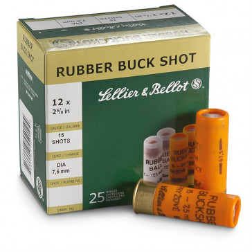 SHOTSHELLS RUBBER BUCK SHOT 25RD/BX