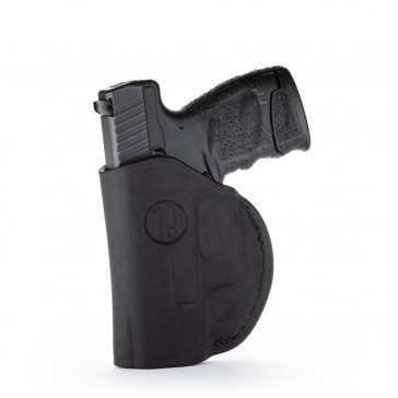 2-WAY IWB LEATHER HOLSTER - STEALTH BLACK - LEFT HAND - GLK 25/26/27, RUG SR9C, S&W MP9/SHIELD, SPR XDS, WAL PPS