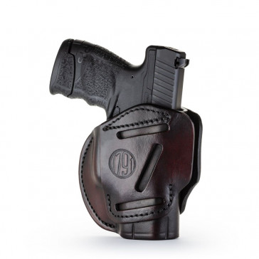 3-WAY MULTI-POSITION OWB CONCEALMENT HOLSTER - STEALTH BLACK - AMBIDEXTROUS - GLOCK 25/26/27, RUG SR9C/SR40, S&W MP9/SHIELD, SPR XDS, WAL PPS