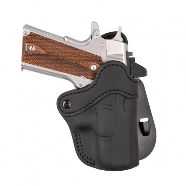 OPTIC READY PADDLE HOLSTER - STEALTH BLACK, RIGHT HANDED, LEATHER, GLOCK 17/19, OR-PDH-2.1
