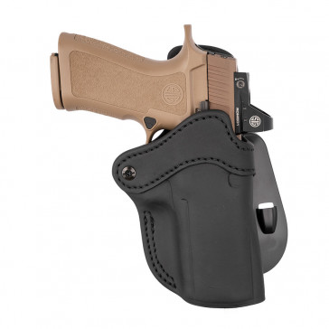 OPTIC READY PADDLE HOLSTER - STEALTH BLACK, RIGHT HANDED, LEATHER, H&K VP9/VP TACTICAL, OR-PDH-2.4