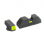 CAP SIGHT SET - GREEN TRITIUM LAMP, SQUARE OUTLINE FRONT AND PAINTED BAR REAR, GLOCK