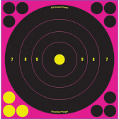 SHOOT N C 8" BULL'S-EYE PINK REACTIVE TARGETS - 6 TARGETS