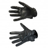 LEATHER SHOOTING GLOVES - BLACK/GREY, MEDIUM