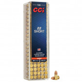 22 SHORT HIGH VELOCITY RIMFIRE TARGET/PLINKING AMMUNITION - COPPER-PLATED ROUND NOSE, 29 GRAIN