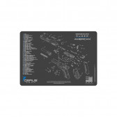 RUGER AMERICAN HANDGUN SCHEMATIC GUN MAT - CHARCOAL GRAY/CERUS BLUE, 12" X 17"