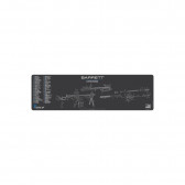 BARRETT M107A1 SCHEMATIC MAGNUM GUN MAT - CHARCOAL GRAY/CERUS BLUE, 14" X 48"