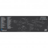 RUGER PC CARBINE SCHEMATIC RIFLE MAT - CHARCOAL GRAY/CERUS BLUE, 12" X 36"