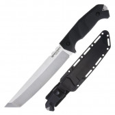 LARGE WARCRAFT SAN MAI III KNIFE - BLACK, TANTO POINT, PLAIN EDGE, 7.5" BLADE