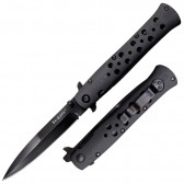 TI-LITE G-10 KNIFE - BLACK, SPEAR POINT, PLAIN EDGE, 4" BLADE