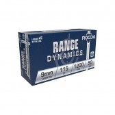 RANGE DYNAMICS AMMUNITION - 9MM LUGER, 115 GR, FMJ, 1200 FPS, 50/BX