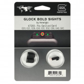 GLOCK BOLD SIGHTS - BLACK, REAR NO OUTLINE, FRONT ORANGE OUTLINE, TRITIUM, GEN3/GEN4 G20/G21
