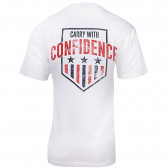 CARRY CONFIDENCE PATRIOT SHIRT - WHITE SHIRT WITH RED AND BLUE DESIGN, SMALL