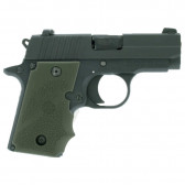 RUBBER WRAPAROUND GRIP WITH FINGER GROOVES - SIG SAUER P238 - OD GREEN