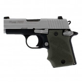 RUBBER WRAPAROUND GRIP WITH FINGER GROOVES AND AMBIDEXTROUS SAFETY - SIG SAUER P938 - OD GREEN 
