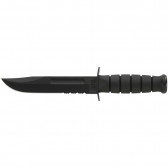 FULL-SIZE BLACK KA-BAR, SERRATED EDGE FIXED KNIFE - BLACK - CLIP POINT - CLAM PACK