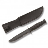 SHORT KA-BAR, SERRATED KNIFE - CLIP POINT - 5.25IN BLADE