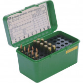 DELUXE H-50 SERIES LARGE RIFLE AMMO BOX - 50 ROUND - GREEN