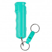 2-IN-1 PEPPER GEL W/ DETACHABLE SAFETY WHISTLE KEYCHAIN - MINT, 12 FT, 25 BURSTS, 130DB