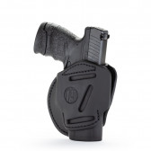 3-WAY MULTI-POSITION OWB CONCEALMENT HOLSTER - STEALTH BLACK - AMBIDEXTROUS - GLOCK 25/26/27, RUG SR9C/SR40, S&W MP9/SHIELD, SPR XDS, WAL PPS