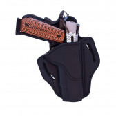 OPEN TOP MULTI-FIT BELT HOLSTER - STEALTH BLACK - LEFT HAND - BROWNING HP, 4” AND 5” 1911S W/OUT RAILS