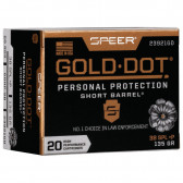 GOLD DOT SHORT BARREL PERSONAL PROTECTION 38 SPECIAL +P - 20/BX