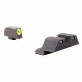 GLOCK HD NIGHT SIGHT SET - YELLOW FRONT OUTLINE - MODEL 17 / 17L / 19 / 22 / 23 / 24 / 26 / 27 / 33 / 34 / 35 / 38 / 39