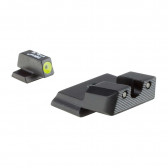 HD NIGHT SIGHTS - SMITH & WESSON M&P SHIELD/PLUS/2.0, FRONT YELLOW OUTLINE/GREEN TRITIUM, REAR BLACK OUTLINE/GREEN TRITIUM