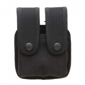 DOUBLE CASE WITH FLAPS FOR SINGLE ROW MAGS - NYLON, BLACK