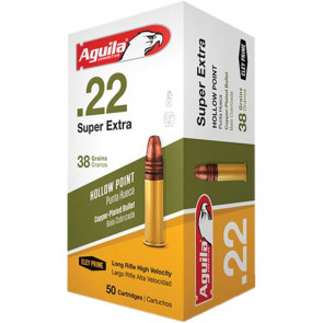 22 SUBSONIC HOLLOW POINT AMMUNITION 38GR LONG RIFLE SUBSONIC LEAD HOLLOW POINT - 50/BOX