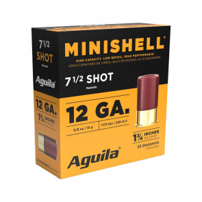 MINISHELL AMMUNITION - 12GA, 1-3/4", 5/8OZ, 7.5 SHOT, 1200 FPS, 25/BX