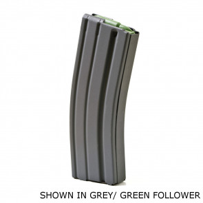 AR-15 .223 ALUMINUM 30 ROUND, BLACK MARLUBE, GREEN FOLLOWER