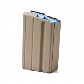 6.5 GRENDEL MAGAZINE - FDE MARLUBE, BLUE FOLLOWER, STAINLESS STEEL, 5/RD