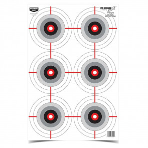 EZE SCORER PAPER TARGETS - PAPER - RED AND WHITE - 100 PACK