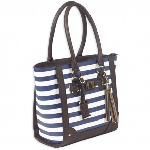 TOTE STYLE PURSE W/ HOLSTER - NAVY STRIPE