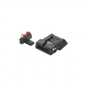APX ADJUSTABLE SIGHT KIT - RED FIBER OPTIC FRONT, BLACKED OUT REAR