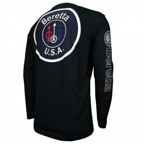 USA LOGO LONG SLEEVE T-SHIRT - BLACK, LARGE